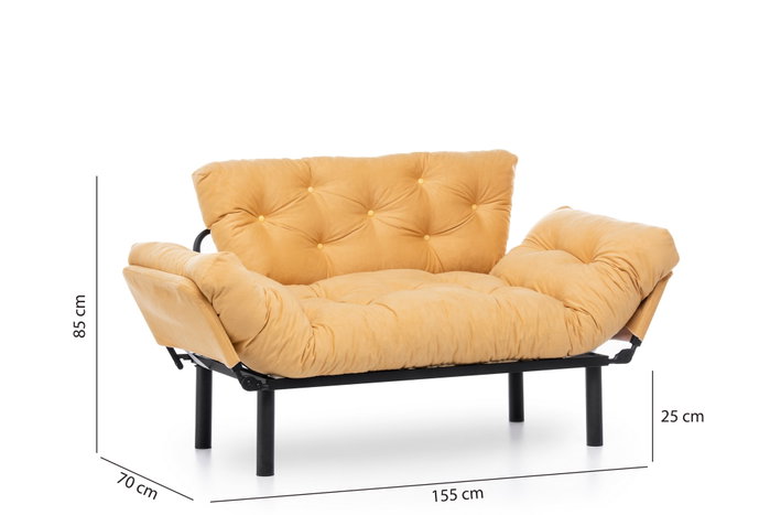 Atelier Del Sofa Nitta - Sofá-Cama de 2 Plazas Mostaza Atelier Del Sofa Nitta - Sofá-Cama de 2 Plazas Mostaza